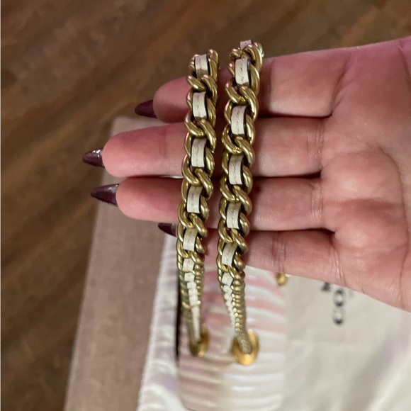 Coach Pink and Cream Shoulder Bag with Chain Strap - Picture 9 of 10